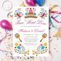 Mexican Fiesta Floral Sombrero Rehearsal Dinner Invitation