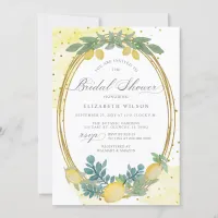 Boho Script Lemon Citrus Summer Bridal Shower Invitation