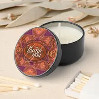 Rustic Bohemian Bronze Orange Purple Thank You Mini Candle Favors