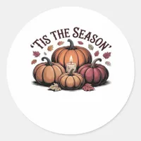 Tis The Season Football Classic Round Sticker