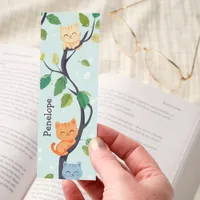 Cute Kawaii Cats In Tree Personalized Bookmark