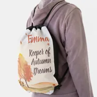 Autumn Dreamer For Her Journey Back to School Girl Drawstring Bag