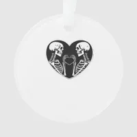 Skeleton Heart Hands Sign Halloween Costume Retro  Ornament