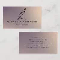 Mobile Notary Quill Gold Iridescent Business Card