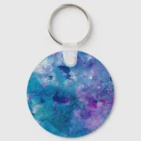 Abstract Blue Purple Keychain