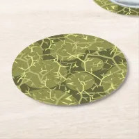 Pickly Cactus Print Round Paper Coaster