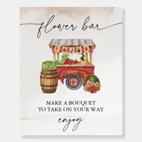Farmers Market Flower Bouquet Bar Sign
