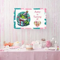 Personalized Birthday Party Frog Themed Welcome Banner
