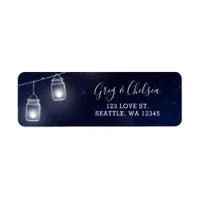 starry sky mason jars wedding label