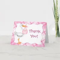 Stork & Baby Girl Thank You Card