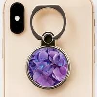 Pretty Purple Hydrangea Macro Photography Phone Ring Stand