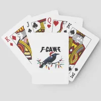 Funny Crow Christmas Classic Retro Design Poker Cards