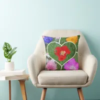 My Heart is Filled with Flowers Photo Collage Throw Pillow