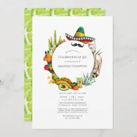 Watercolor Mexican Fiesta Celebration of Life Invitation