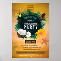 Club/Corporate Tropical Summer Party add logo Poster