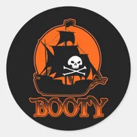 Halloween Pirate Booty Classic Round Sticker