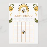 Bee Honeycomb Bumblebee Baby Shower Bingo Game Enclosure Card