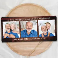 Rustic Memorial 3 Photo Funeral Prayer Bookmark
