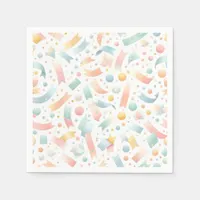 Cute Fun Kids Confetti Colorful Pastel Birthday Napkins