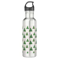 Christmas trees with beads strings pattern stainless steel water bottle