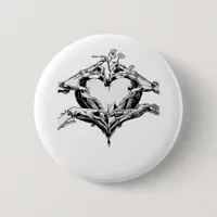 Protecting A Heart Skeleton Hand Heart Classic Button
