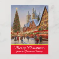 Merry Christmas Kitsch Nostalgic German Market Holiday Postcard