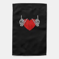 Skeleton Hand Heart And Roll Valentines Halloween Garden Flag
