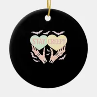 Creepy – Skeleton Hand Holding Hearts Sweet And Sp Ceramic Ornament