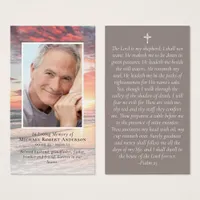 Sunset Photo Memorial Prayer Card