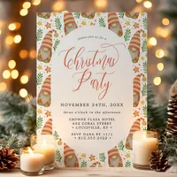 Watercolor Scandinavian Gnome Cute Christmas Party Invitation