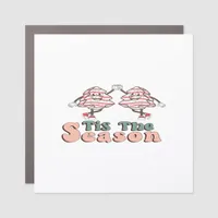 Tis The Season Retro Groovy Christmas Vintage Chri Car Magnet