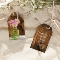 Mason Jar Pink Daisies Country Wedding Favor Tags