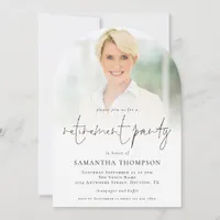 Elegant Photo Overlay Retirement Party Arch Invite