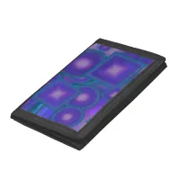 Geometric Harmony in Blues and Purples Trifold Wallet