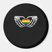 Lgbt Pride Skeleton Halloween Goth Heart Classic Magnet