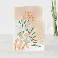 Abstract Floral Happy Birthday Greeting Card