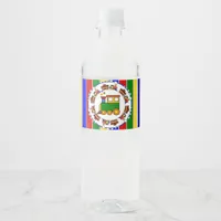Prime Colors Choo Choo Train Baby Shower Birthday Water Bottle Label