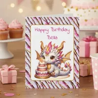 Jumbo-Sized Dragon Coloring Page Girl's Birthday  Card