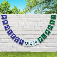 Protect Our Planet Environmental Message Reusable Bunting Flags