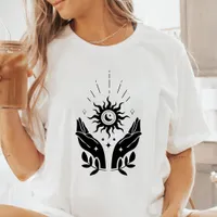 Boho Hands Sun and Moon Celestial  Tri-Blend Shirt