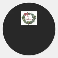 Tis The Season Christmas Wreath Classic Round Sticker