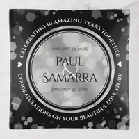 Elegant 10th Tin Wedding Anniversary Celebration Trinket Tray