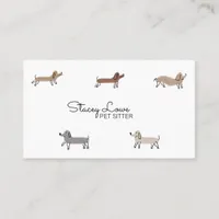 Cute Cartoon Sausage Dogs Pet Sitter | Dog Walker  Business Card