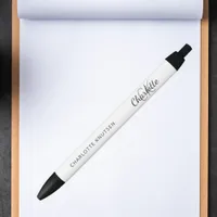 Business white black name monogrammed pen