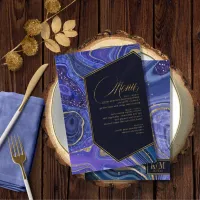 Abstract Agate Wedding Menu V1 Midnight ID827