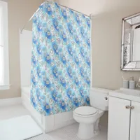 Fun Fish on a Watercolor Splash Background Shower Curtain