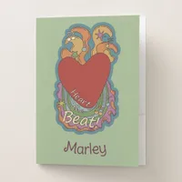 Heart the Beat Doodles for Music Lovers Name Green Pocket Folder