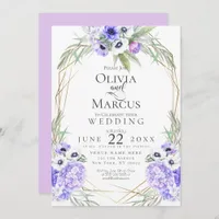Wedding | Violet Anemone Flowers Invitation