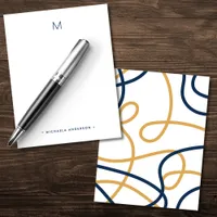 Bold Modern Abstract Monogram & Name Stationery Note Card