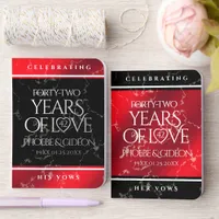 Elegant 42nd Jasper Wedding Anniversary Foil Vow Books